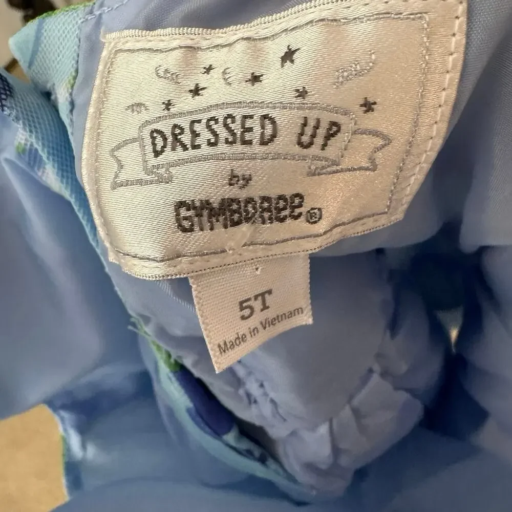 Gymboree Girl Watercolor Lined Blue Purple Dress Summer party Wedding 5T EUC
